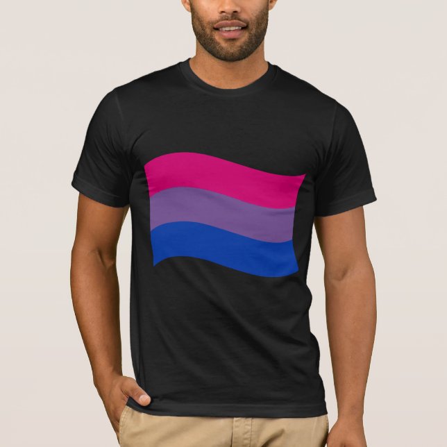 CAMISETA ONDA DE BANDERA BISEXUAL (Anverso)
