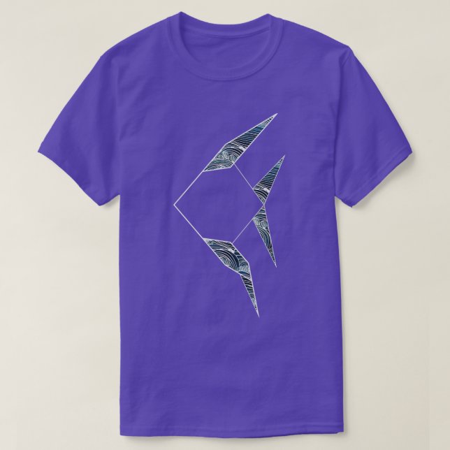 Camiseta onda de pez origami (Diseño del anverso)
