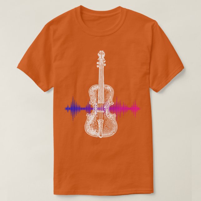 Camiseta Onda de sonido de música violín (Diseño del anverso)