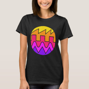 Camiseta Onda de sonido sintetizadora de forma de onda retr