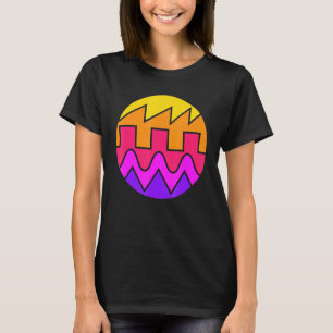 Camiseta Onda de sonido sintetizadora de forma de onda retr