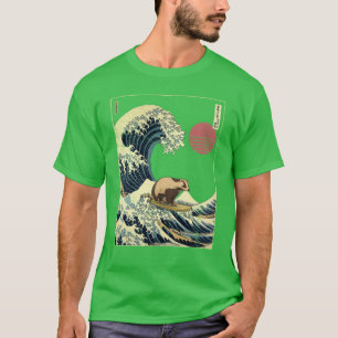Camiseta Onda de surf japonés de Kanagawa tejón regalo fami