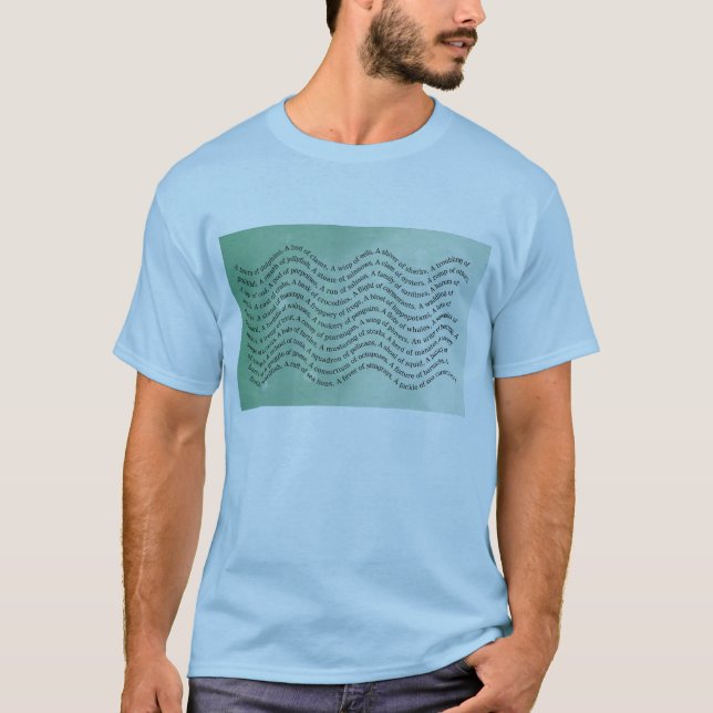 Camiseta Onda Ombre de los nombres de grupo de los animales (Anverso)