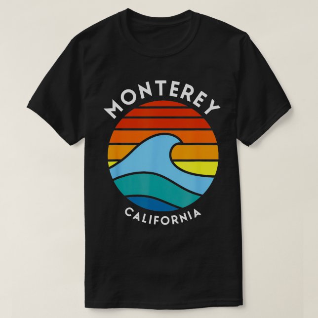 Camiseta Onda retro de Monterey California (Diseño del anverso)