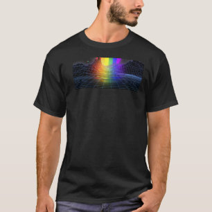 Camiseta Onda retro Lgbt Sunset Print 80s Arcoiris