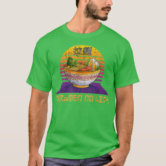 Camiseta Onda retro sin ramen sin vida fideos japoneses