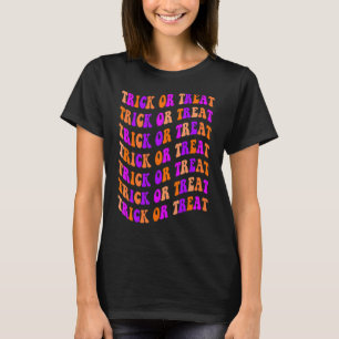 Camiseta Onda retro vintage de truco o tratamiento