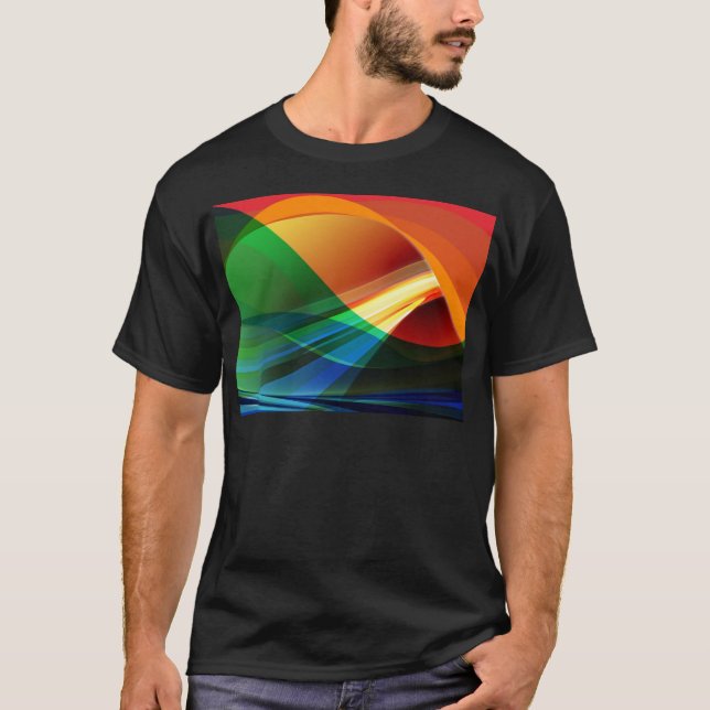 Camiseta Ondas Coloridas Abstractas (Anverso)