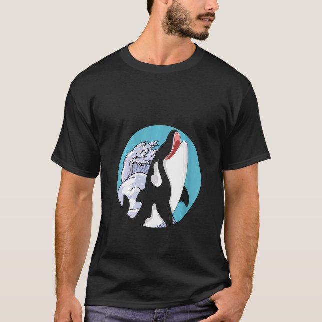 Camiseta Ondas de animales de mar asesinas de ballenas (Anverso)
