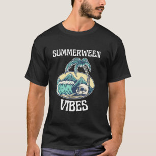 Camiseta Ondas De Calavera De Verano En La Playa De Vibes