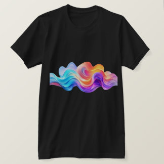 Camiseta Ondas de fluido abstracto de arcoíris vibrante