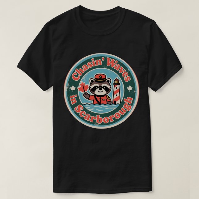 Camiseta Ondas de mapache retro Scarborough (Diseño del anverso)