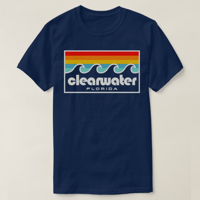 Camiseta Ondas de sol retro de Clearwater Florida Tampa Bay (Diseño del anverso)