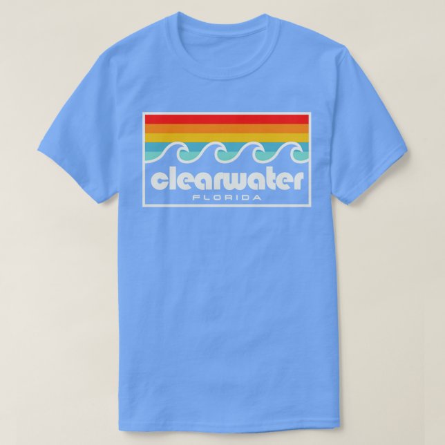 Camiseta Ondas de sol retro de Clearwater Florida Tampa Bay (Diseño del anverso)
