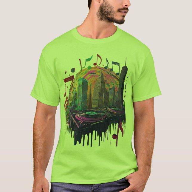 Camiseta Ondas de sonido Speakeasy: Golpes retro, cuervos m (Anverso)