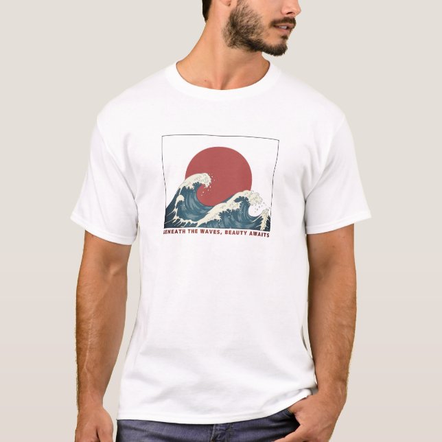 Camiseta Ondas de verano retro, vibraciones de época (Anverso)
