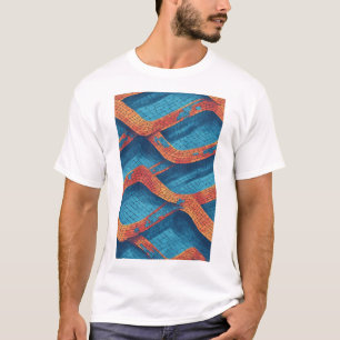 Camiseta Ondas endulzadas ondulantes: un patrón abstracto v