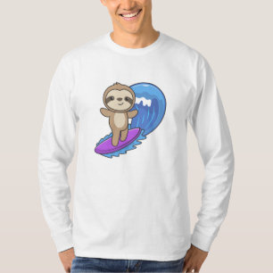 Camiseta Ondas eslovacas de surf montando dulces Sloths