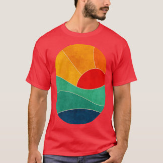 Camiseta ondas oceánicas minimalistas