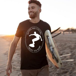 Camiseta ondas que llaman debo navegar por el gráfico blanc
