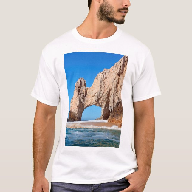 Camiseta Ondas que salpican en formaciones de roca (Anverso)