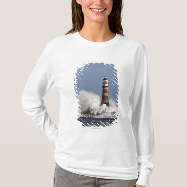 Camiseta Ondas que se estrellan contra el faro de Roker (Anverso)