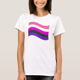 Camiseta ondeando bandera genderfluid