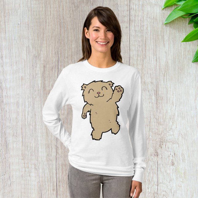 Camiseta Ondeando el oso sonriente adorable (Subido por el creador)