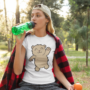 Camiseta Ondeando el oso sonriente adorable