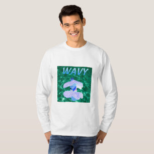 Camiseta ondulada del cuello barco de Vaporware