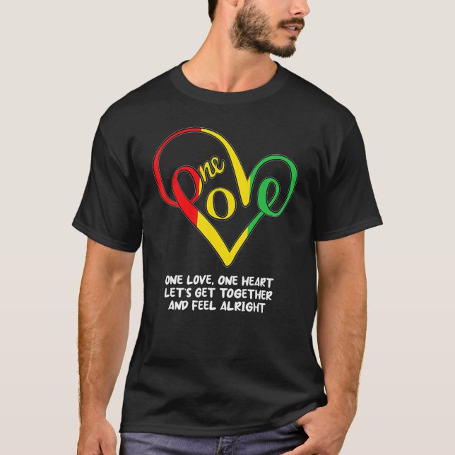 Camiseta One African Love Heart Black History Month Cool BL (Anverso)