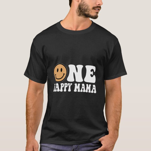 Camiseta One Happy Dude 1º Cumpleaños Una Familia De Mamá D (Anverso)