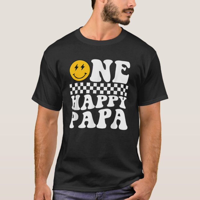Camiseta One Happy Dude Primer Cumpleaños Familia Guay Papa (Anverso)
