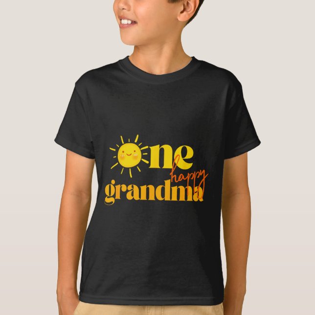 Camiseta One Happy Grandma Birthday First Trip Around The S (Anverso)