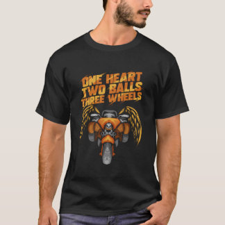 Camiseta One Heart Two Balls Three Wheels Triker Angel Gift