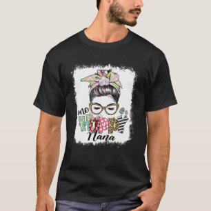 Camiseta One Hoppy Nana Messy Bun Hair Happy Easter Day Wom