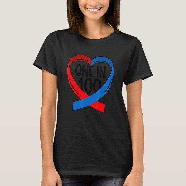 Camiseta One In 100 CHD Warrior Congenital Heart Disease (Anverso)