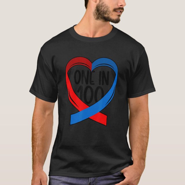 Camiseta One In 100 CHD Warrior Congenital Heart Disease (Anverso)