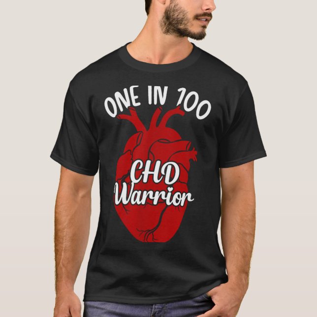 Camiseta One In 100 Chd Warrior Congenital Heart Disease Aw (Anverso)