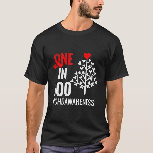 Camiseta One In 100 Congenital He Defect Month Chd Warrior (Anverso)