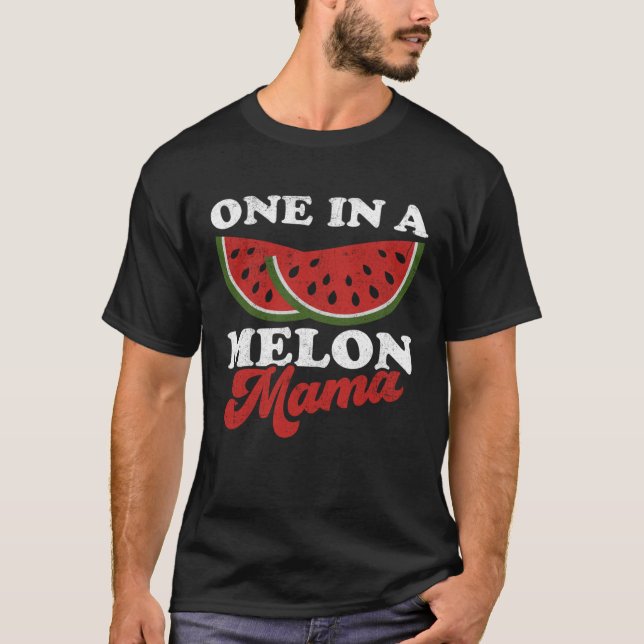 Camiseta One In A Melon Mama  Watermelon Summer Retro Cute  (Anverso)