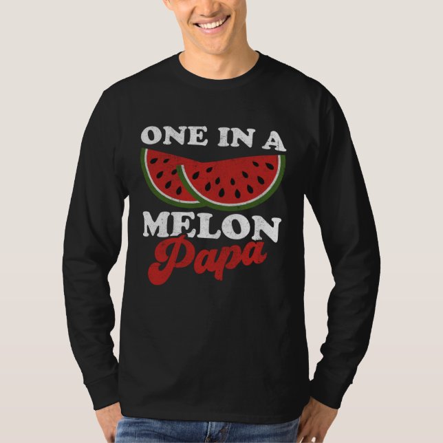 Camiseta One In A Melon Papa  Watermelon  Summer Retro Cute (Anverso)