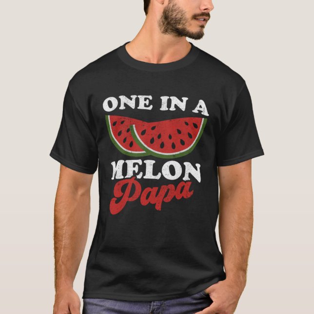 Camiseta One In A Melon Papa  Watermelon  Summer Retro Cute (Anverso)