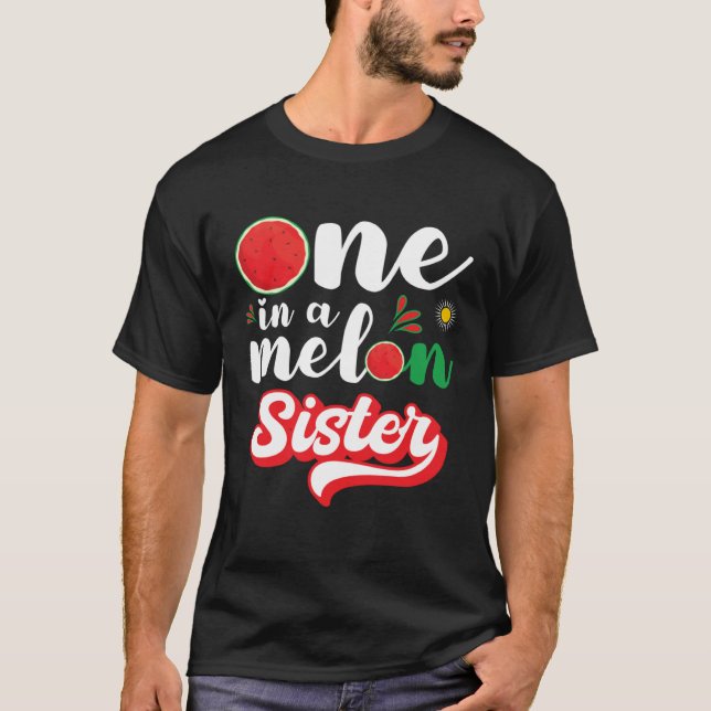 Camiseta One In A Melon Sister Watermelon Family Matching (Anverso)