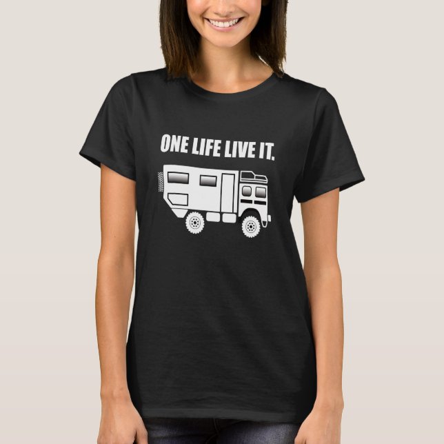Camiseta One Life Live It Truck Travel All Wheel Drive Off (Anverso)