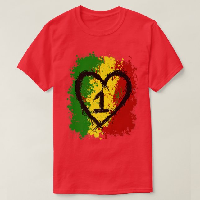 Camiseta One Love Jamaica T Shirt Rasta Reggae Music Caribb (Diseño del anverso)
