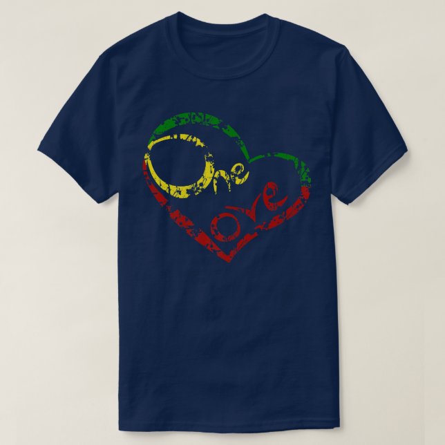 Camiseta One Love Jamaica T Shirt Rasta Reggae Music Caribb (Diseño del anverso)