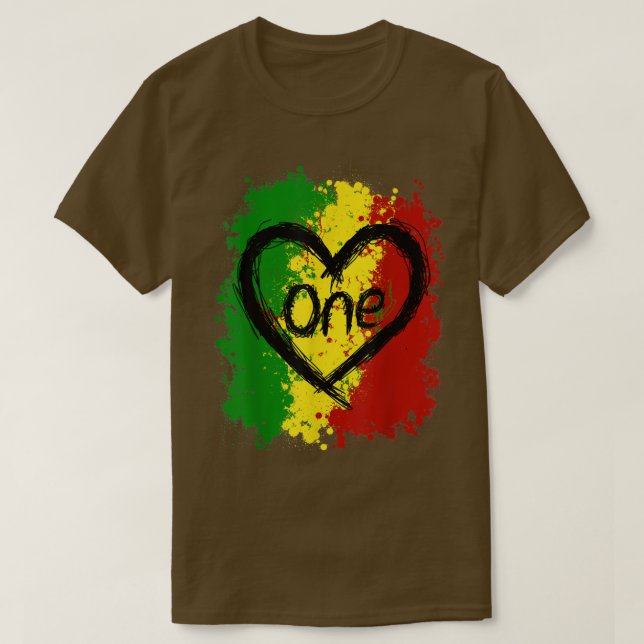 Camiseta One Love Jamaica T Shirt Rasta Reggae Music Caribb (Diseño del anverso)