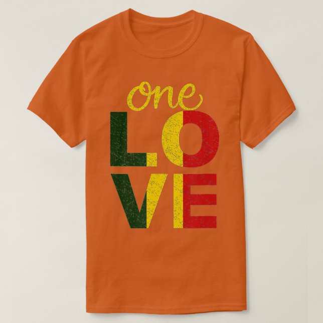 Camiseta One Love Jamaican Rasta Reggae (Diseño del anverso)