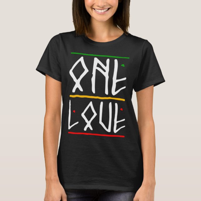 Camiseta One Love Rasta Colors Reggae (Anverso)
